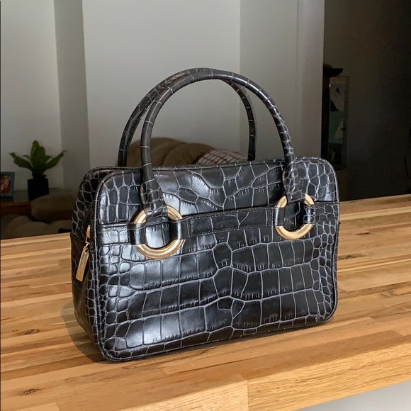 ANTONIO MELANI Croc Embossed Leather Purse - Picture 1 of 14